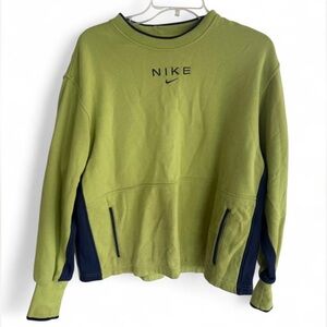 Nike Olive Green and Navy Pullover Sweatshirt